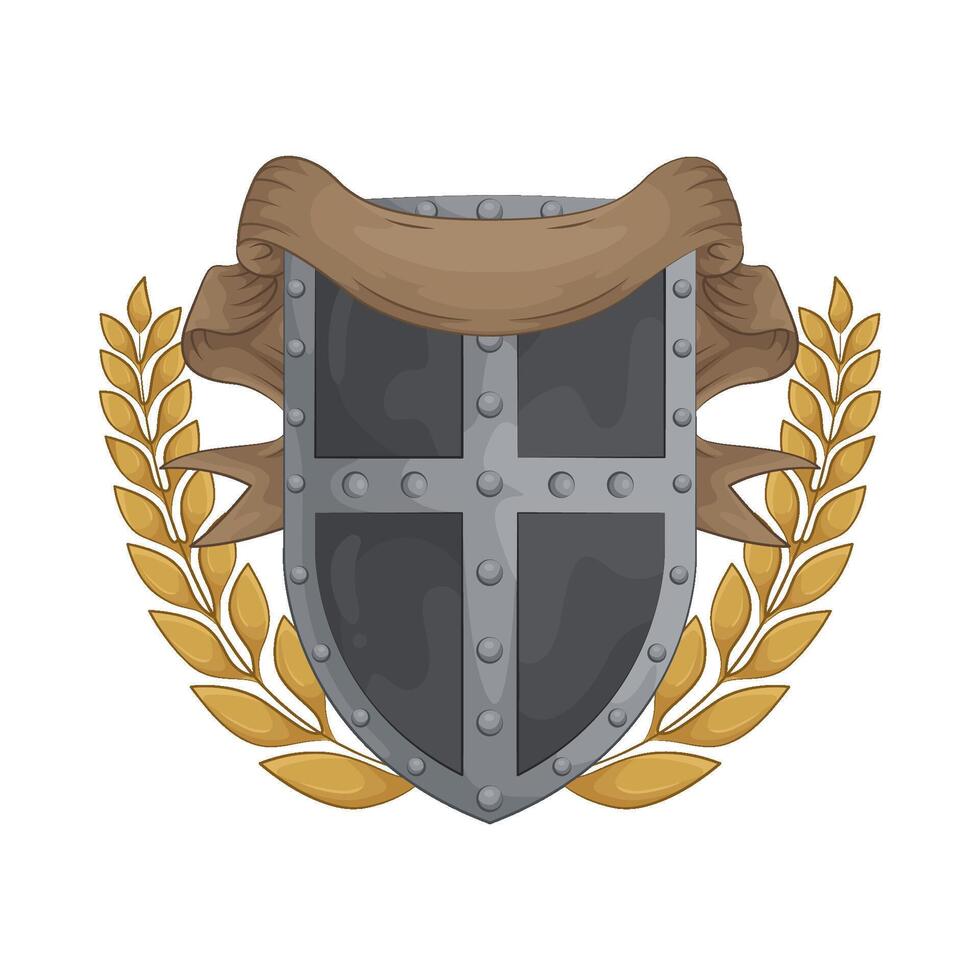 Shield with Decorative Ribbon vector