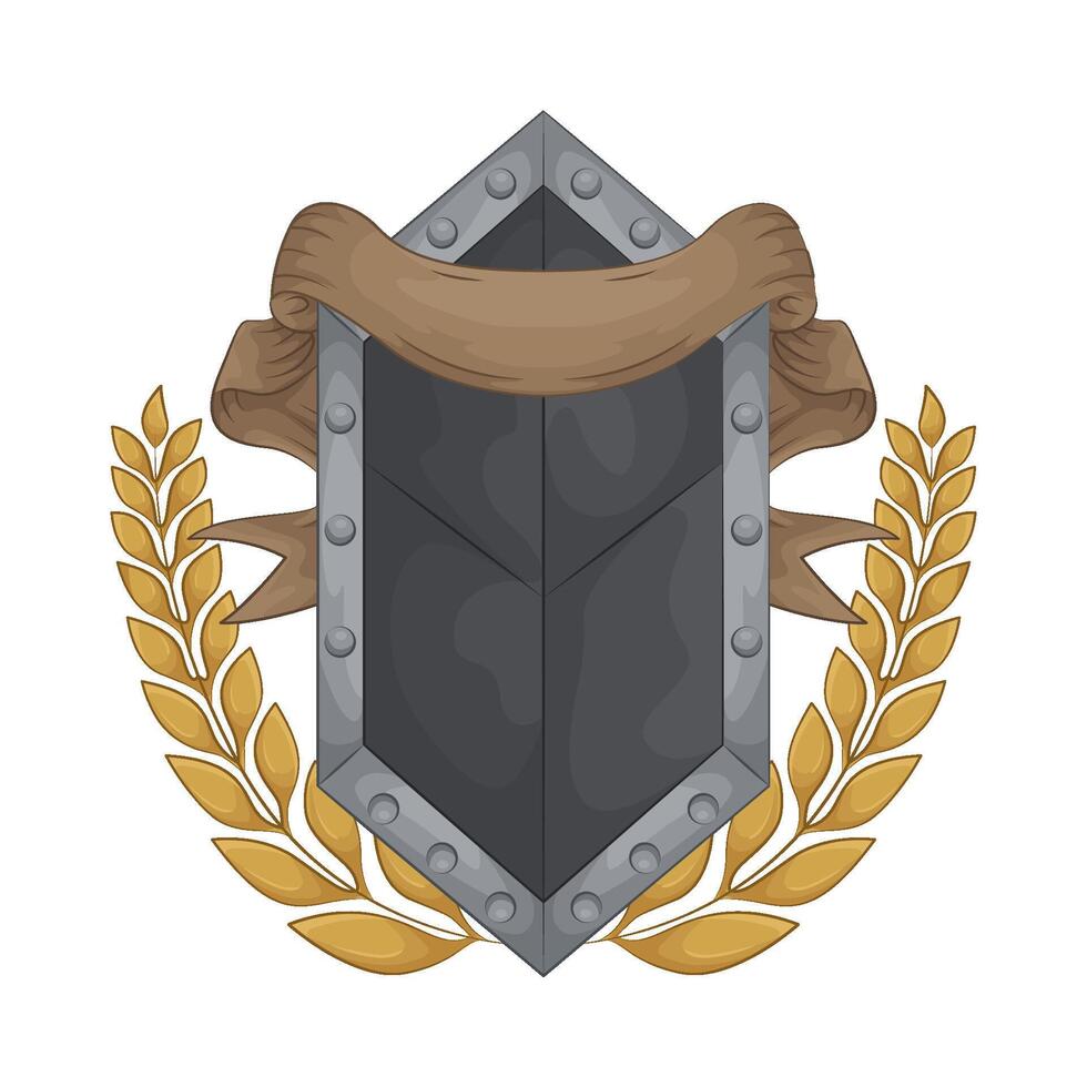 Ribbon Adorning the Shield illustration vector