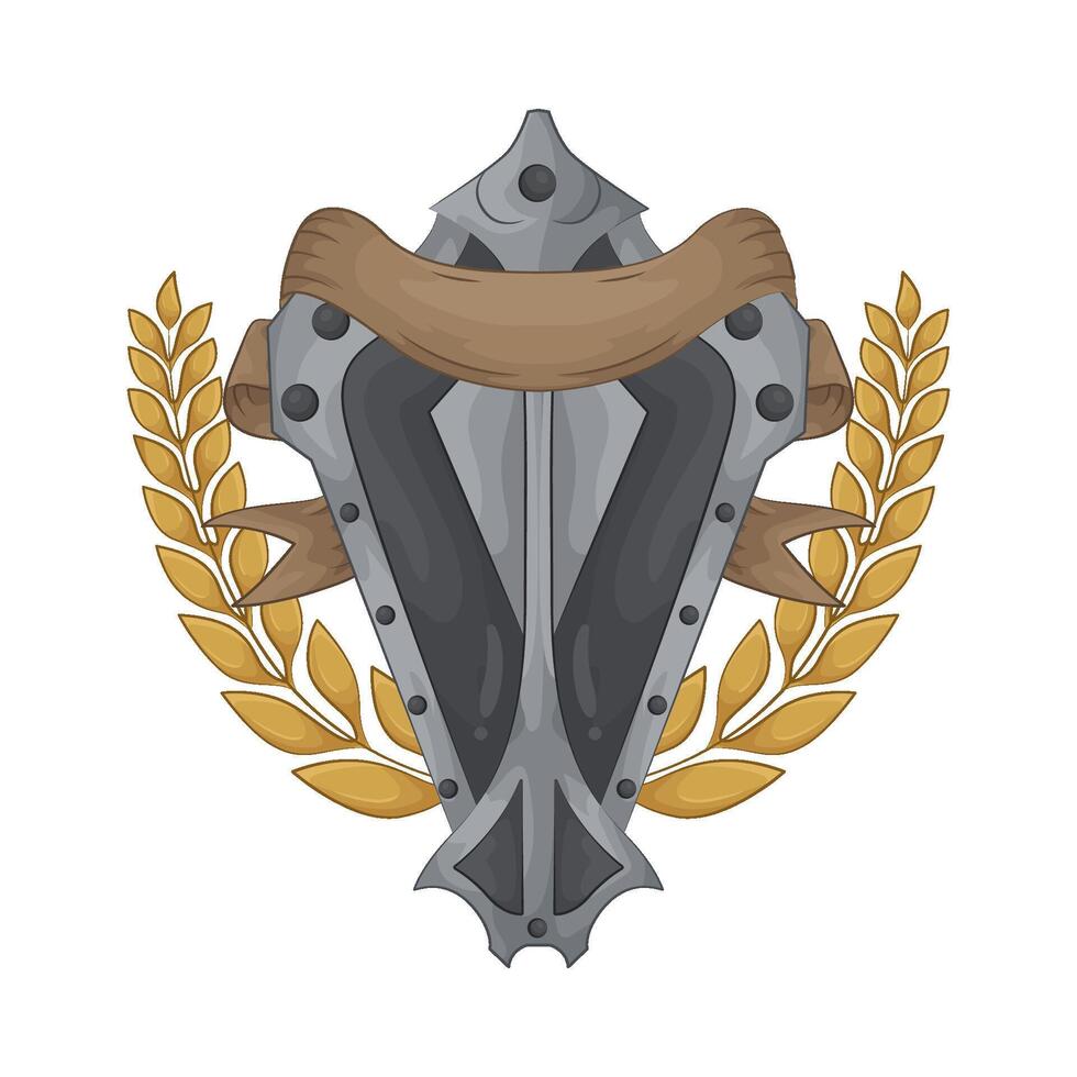 illustration of Shielded with Ribbon Banner vector