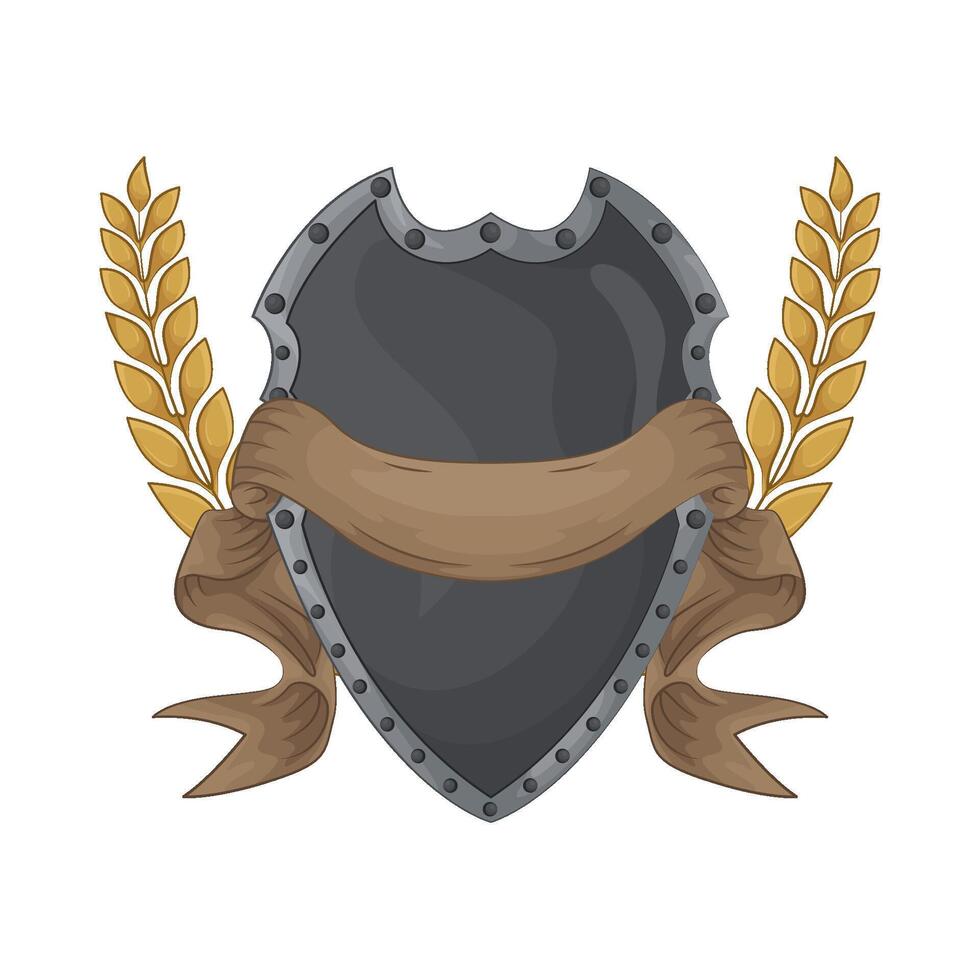 Ribbon and Shield Emblem illustration vector