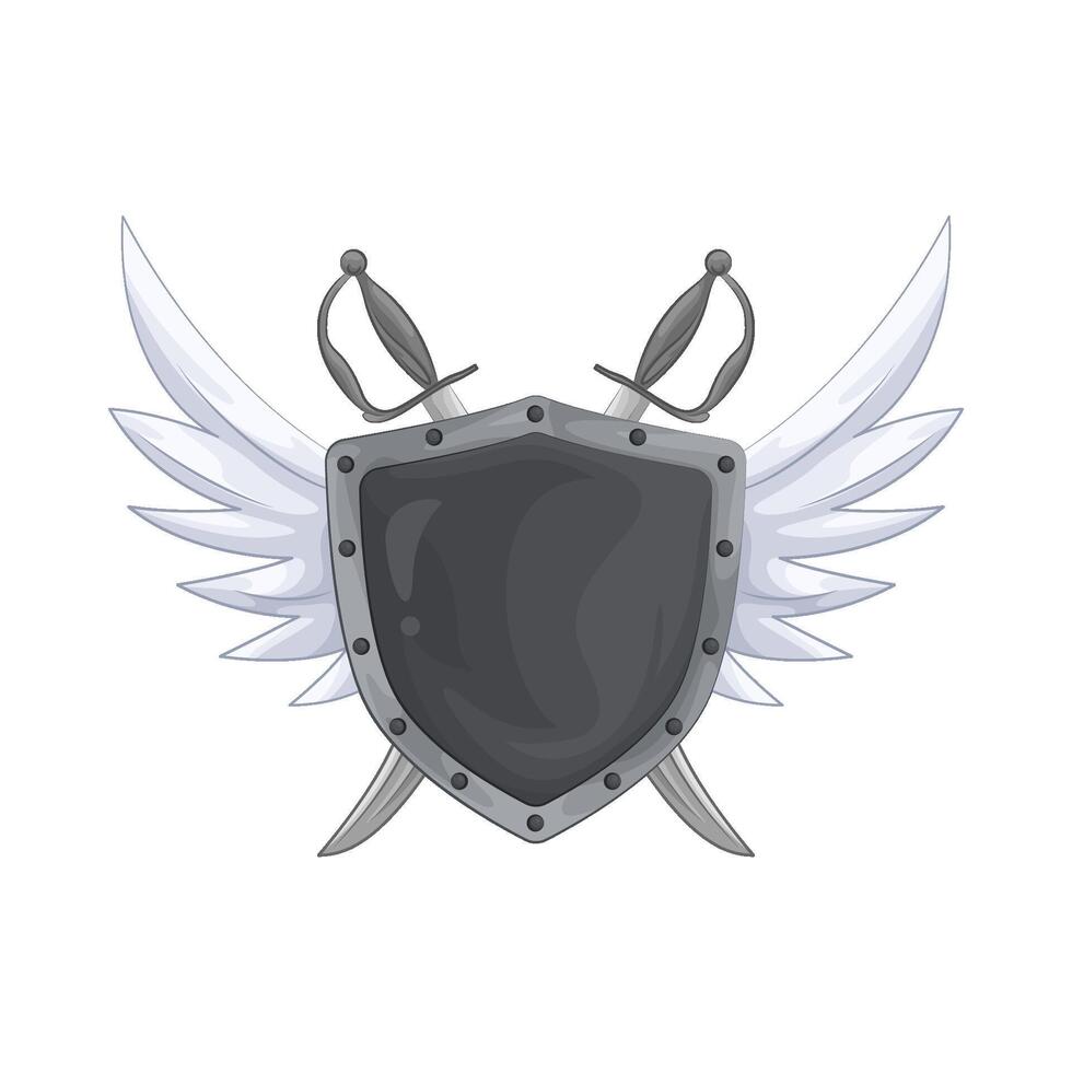 shield and crossed sword illustration vector