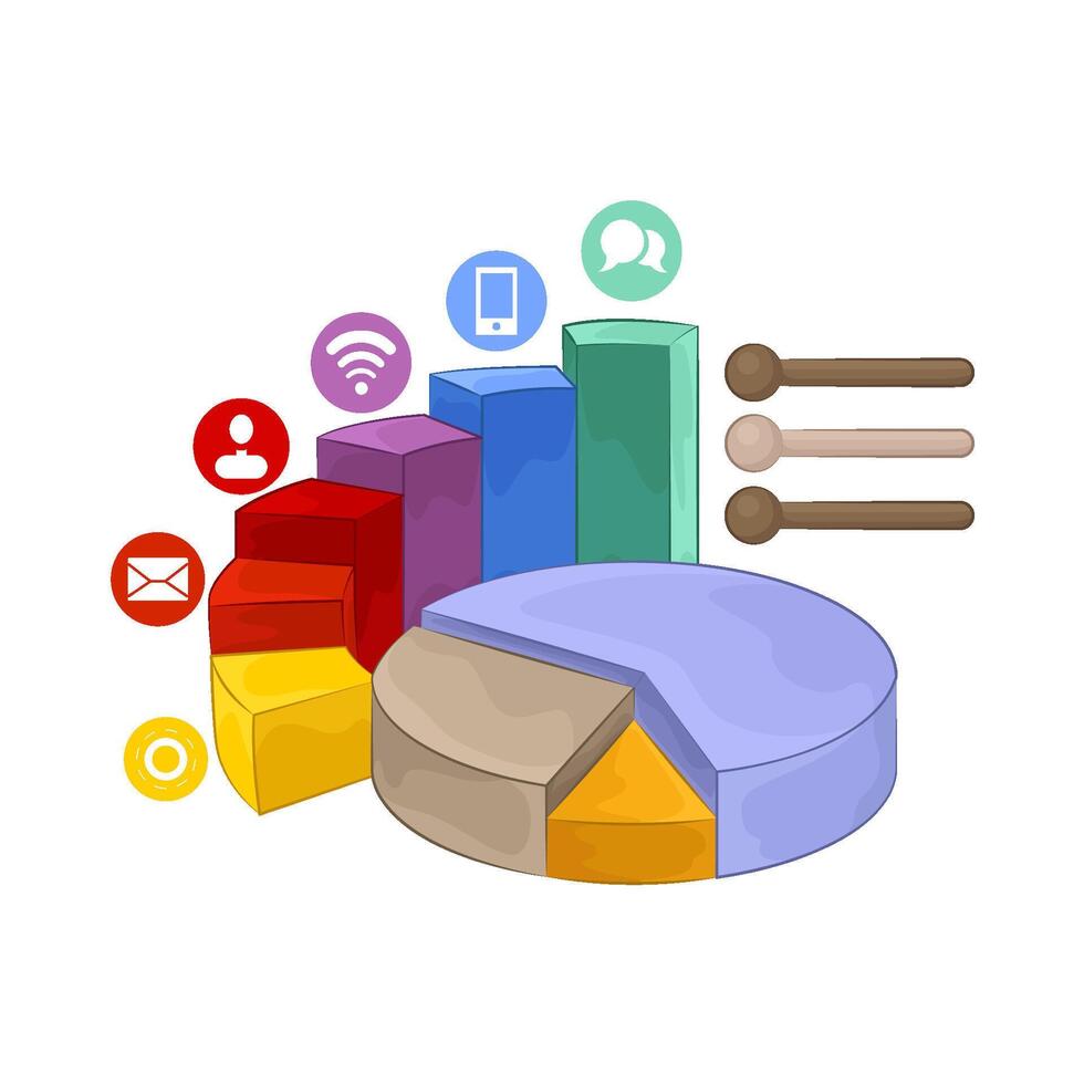 illustration of Pie Chart Data Division vector