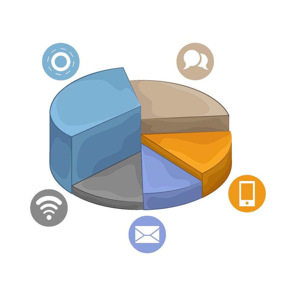 Pie Chart Presents Graphics vector