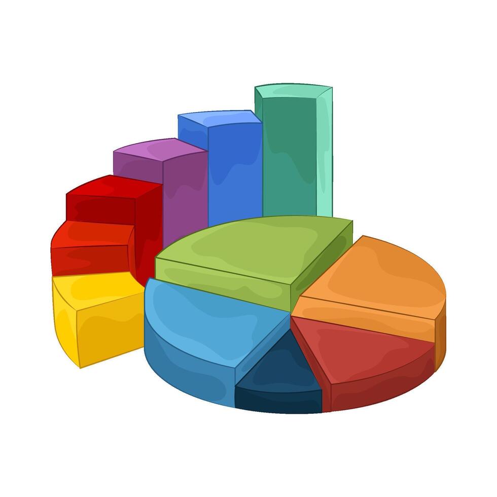 Pie Chart Parts Clear illustration vector