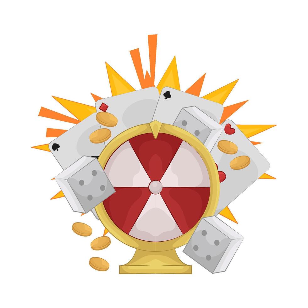 illustration of Slot Machine Keeps Spinning vector