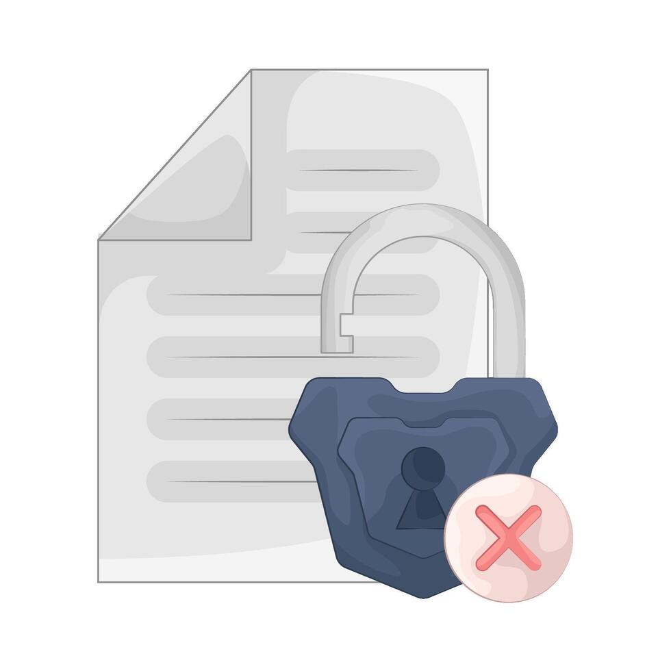 illustration of document lock vector
