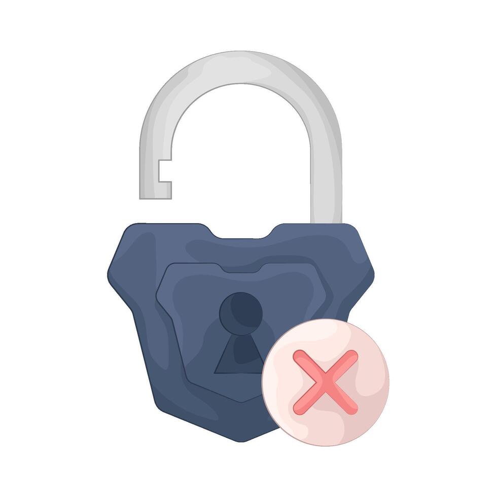 Strong Black Padlock vector