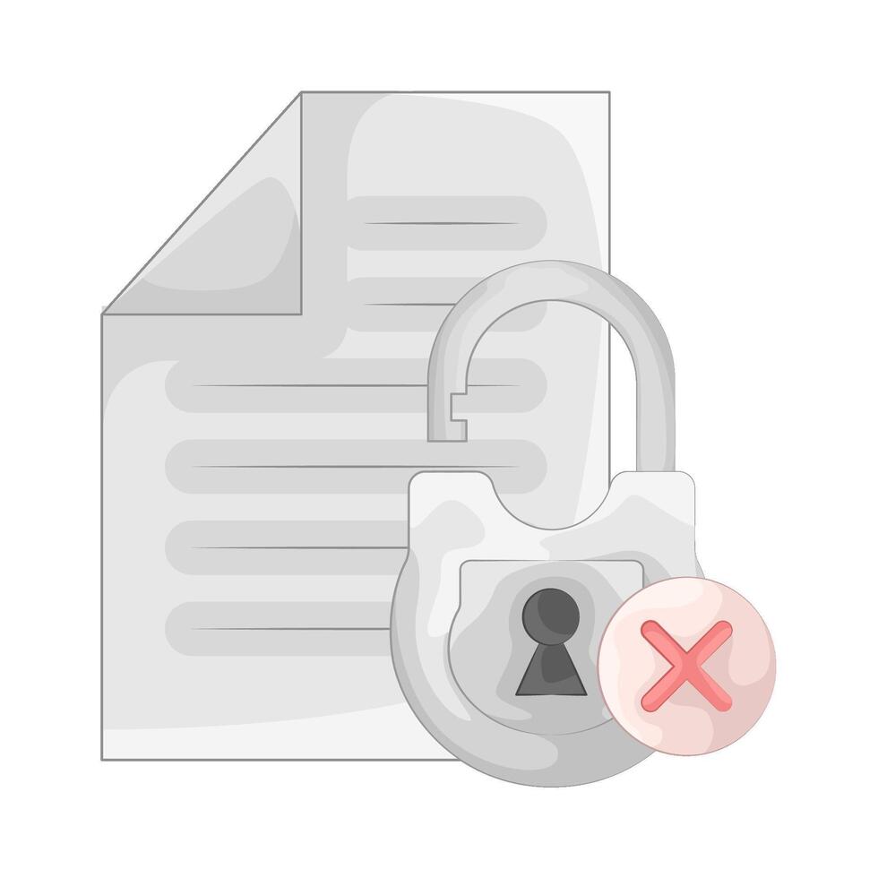 illustration of file lock vector