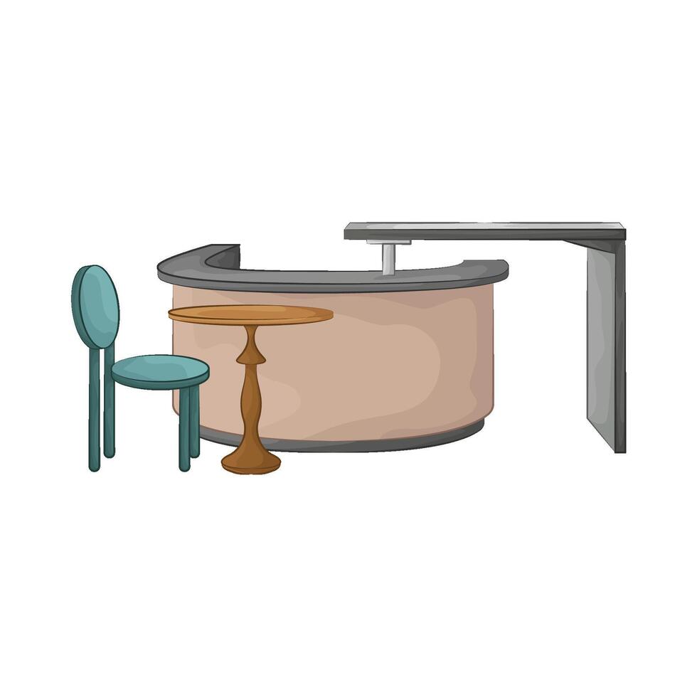 illustration of round bar table vector