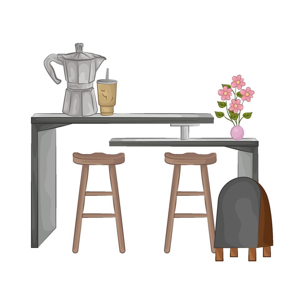 Bar Chairs and Tables vector