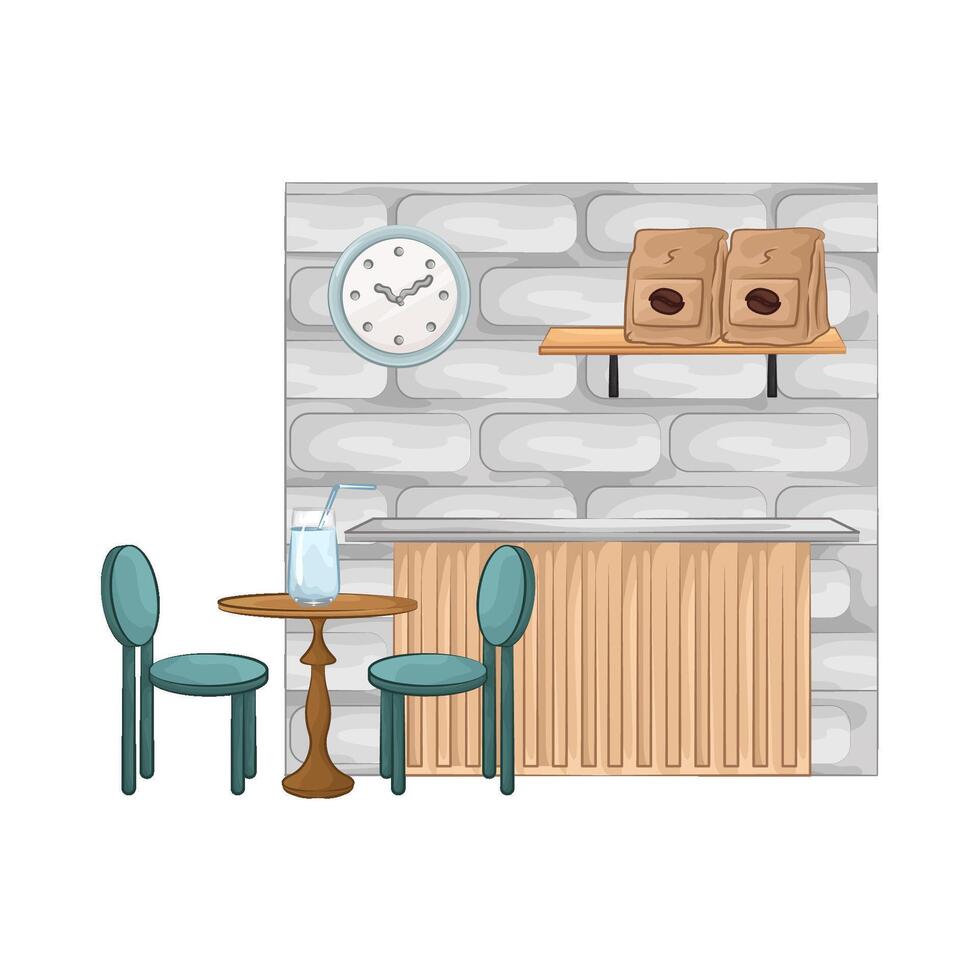 illustration of Elegant Wooden Bar Table vector