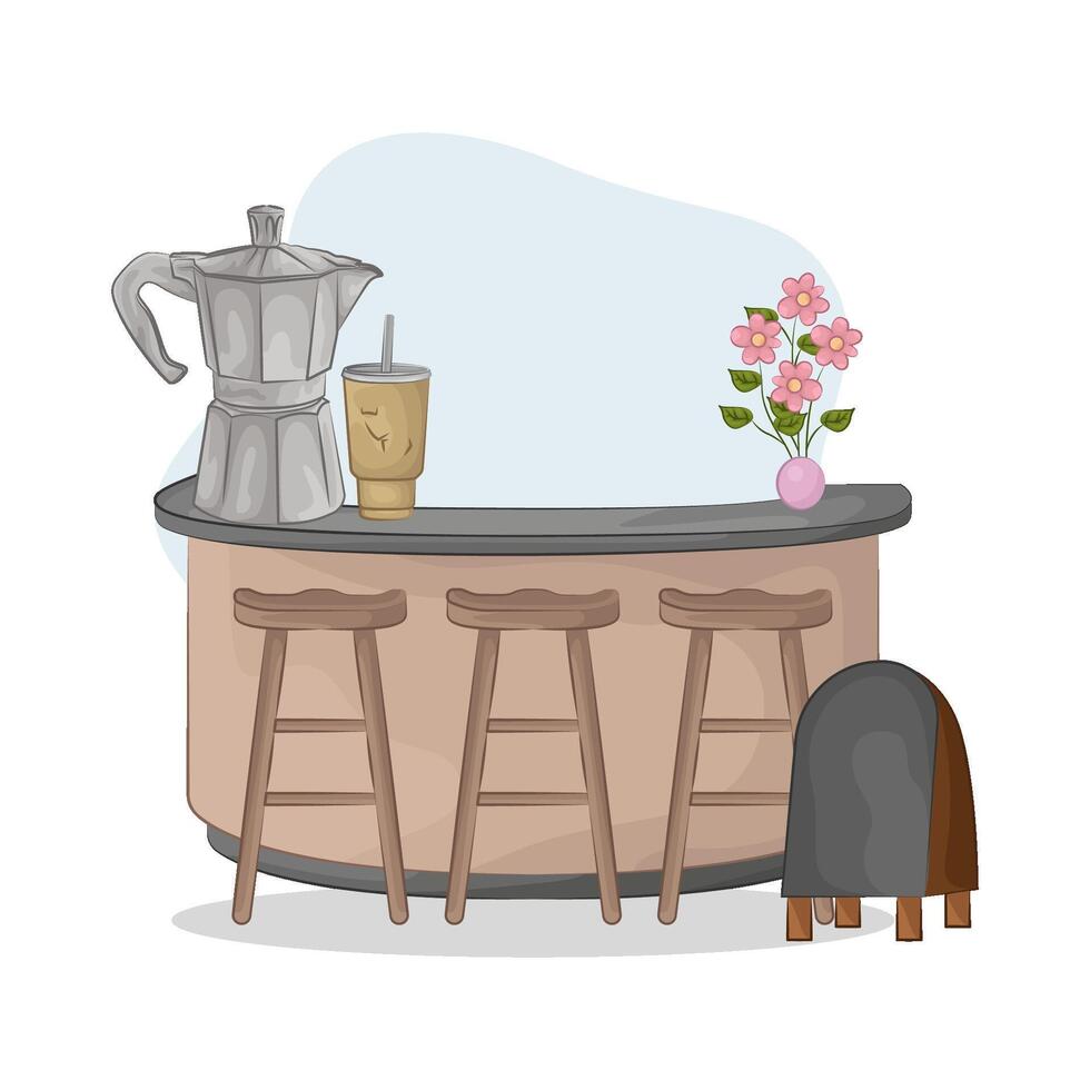 Drinks at the Bar Table illustration vector