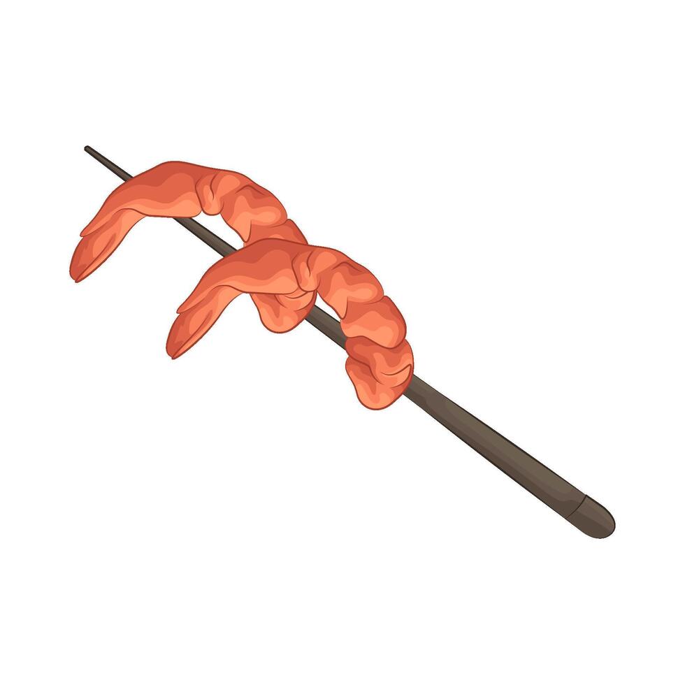 Delicious Perfectly Grilled Shrimp illustration vector