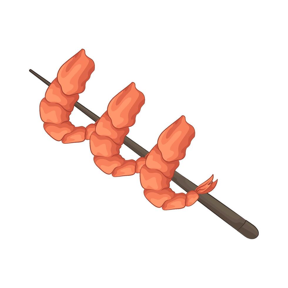 illustration of Delicious Perfectly Grilled Shrimp vector