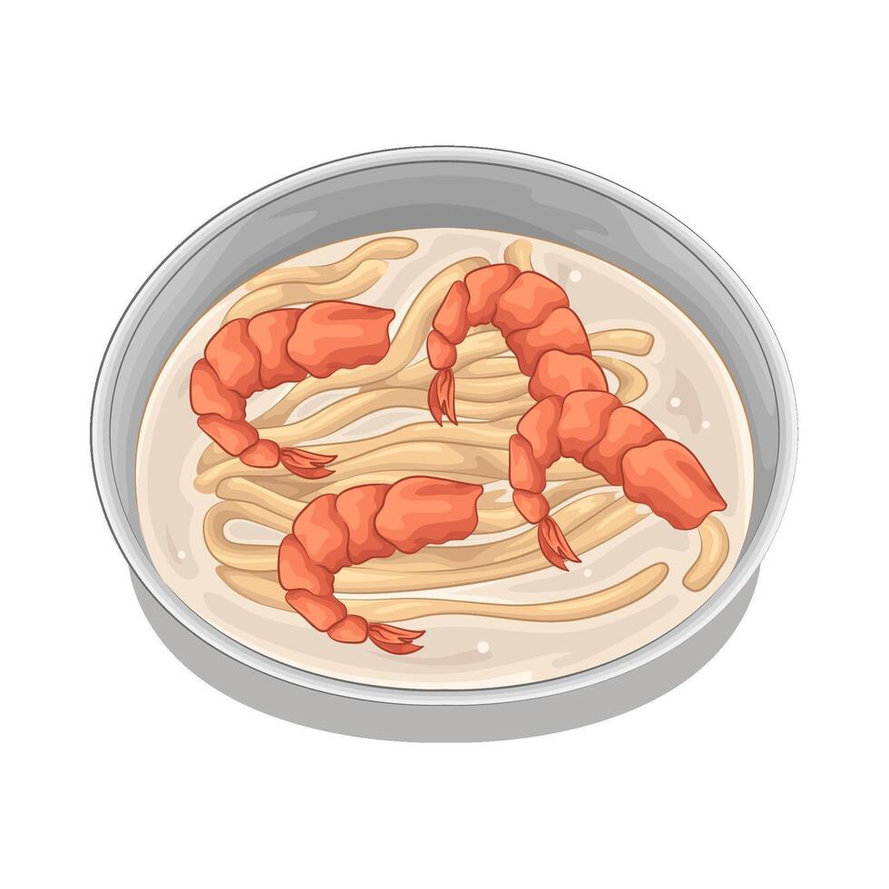 Delicious Savory Shrimp Ramen illustration vector