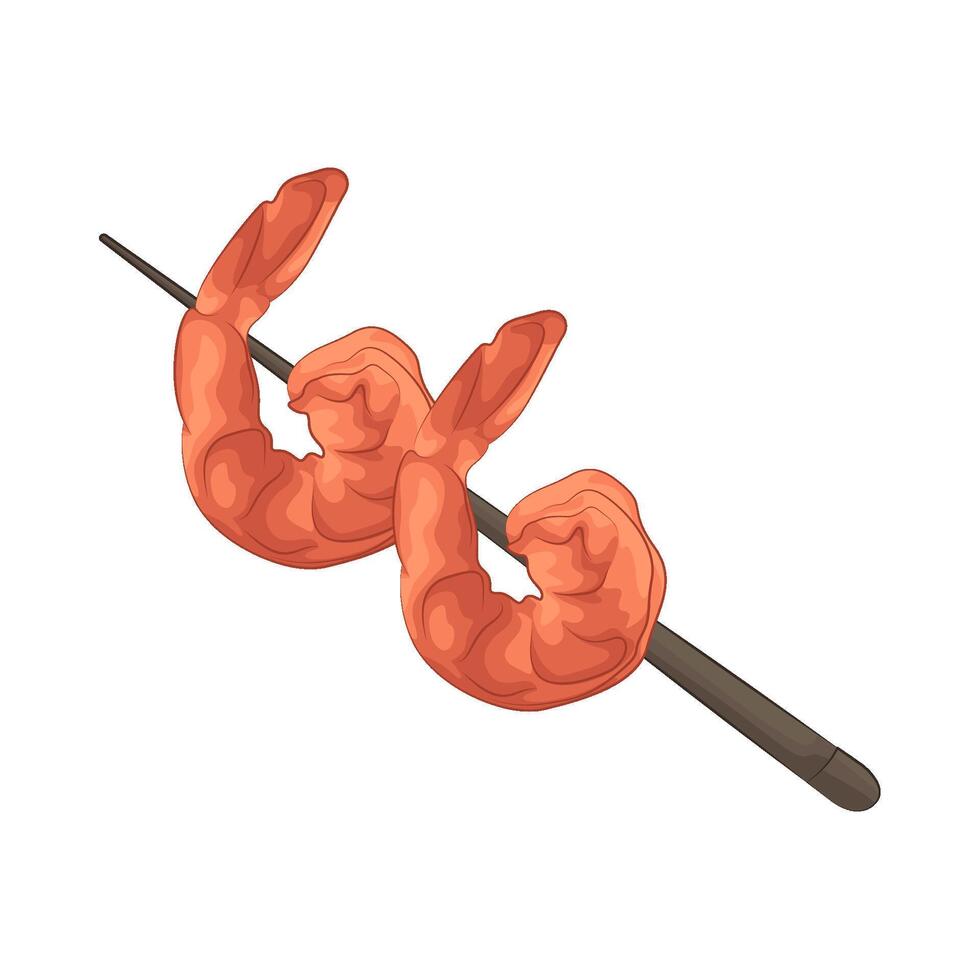 Delicious Perfectly Grilled Shrimp vector
