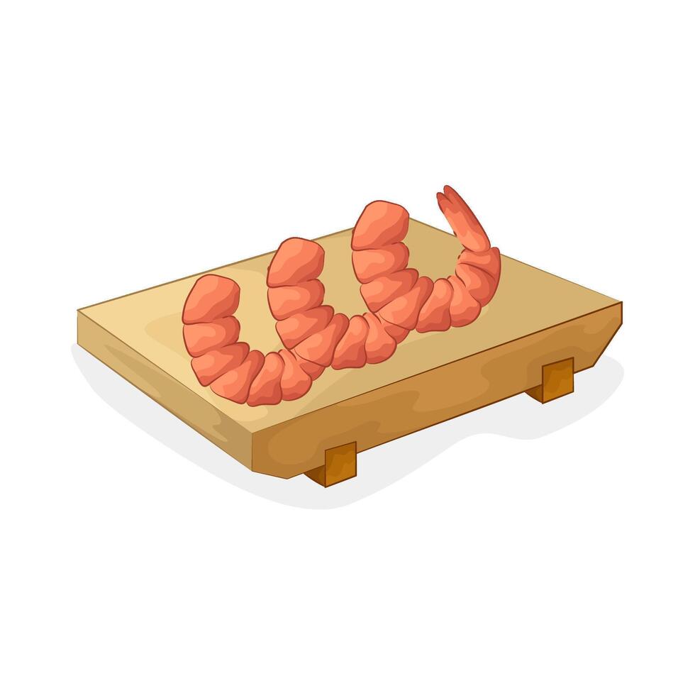 illustration of Delicious Fried Shrimp Platter vector