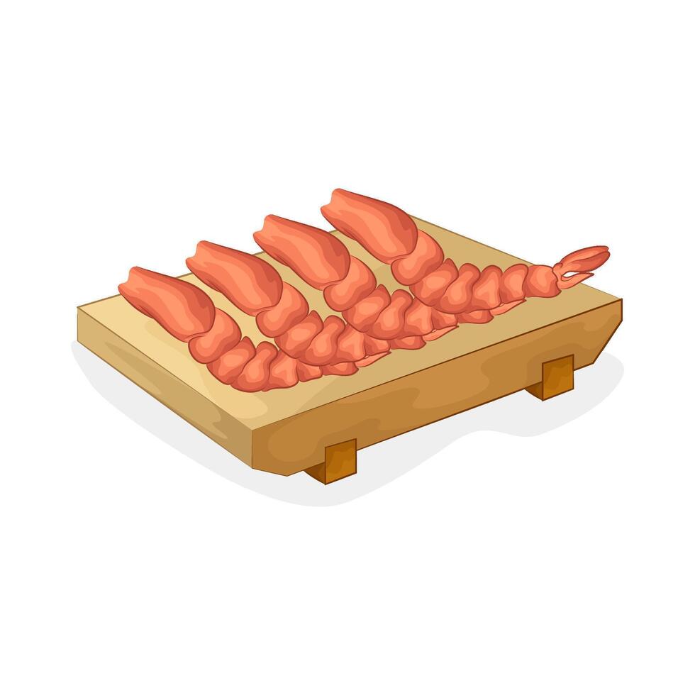 Delicious Fried Shrimp Platter illustration vector