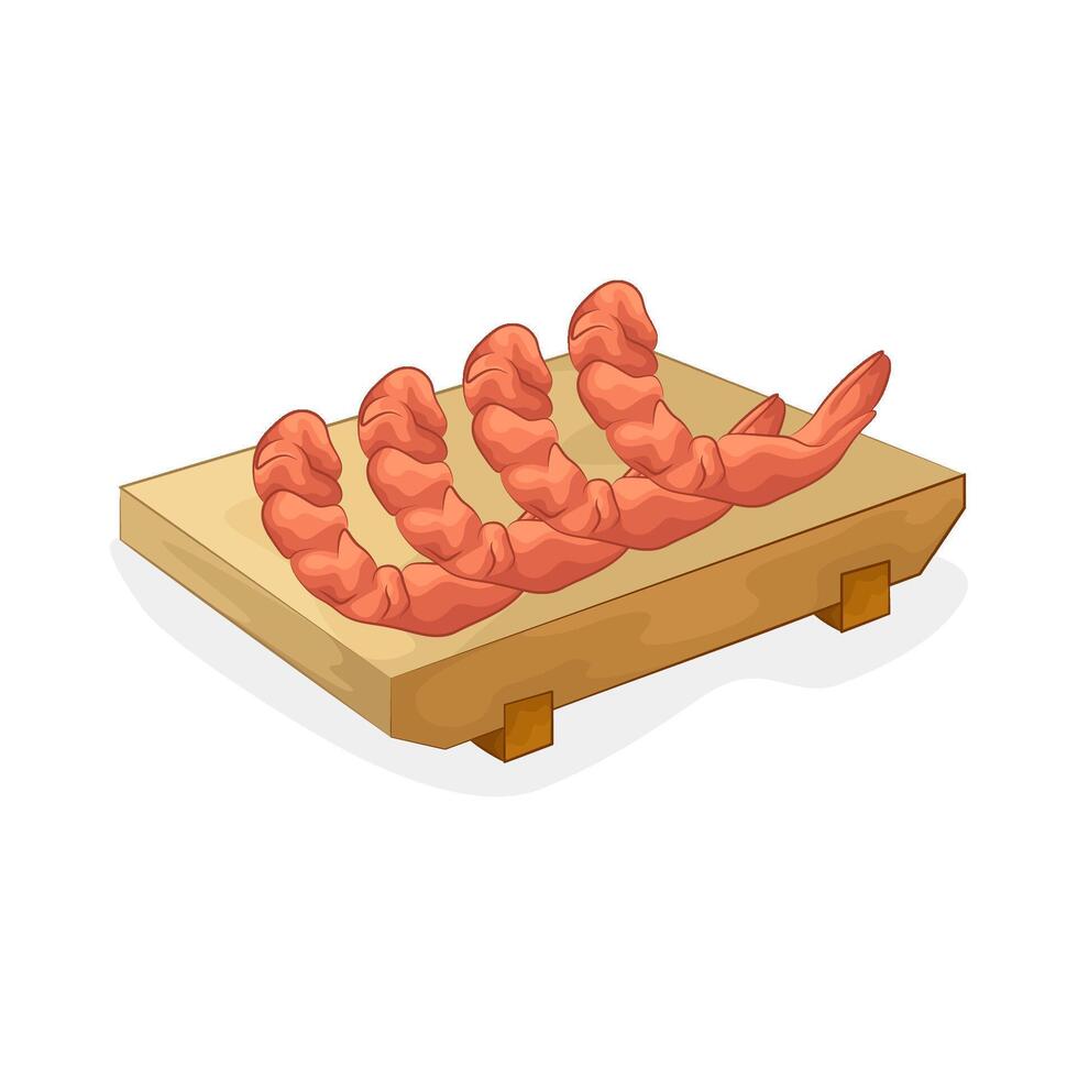Savory Crispy Fried Shrimp illustration vector