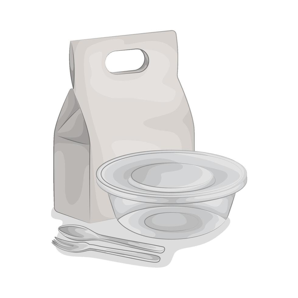 illustration of Practical Transparent Food Containers vector