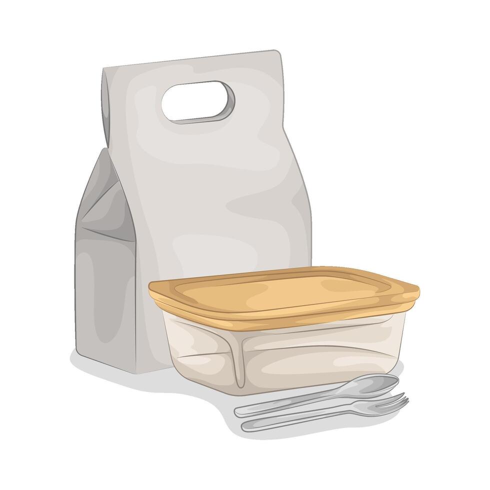 Food Containers with Tight Lids illustration vector
