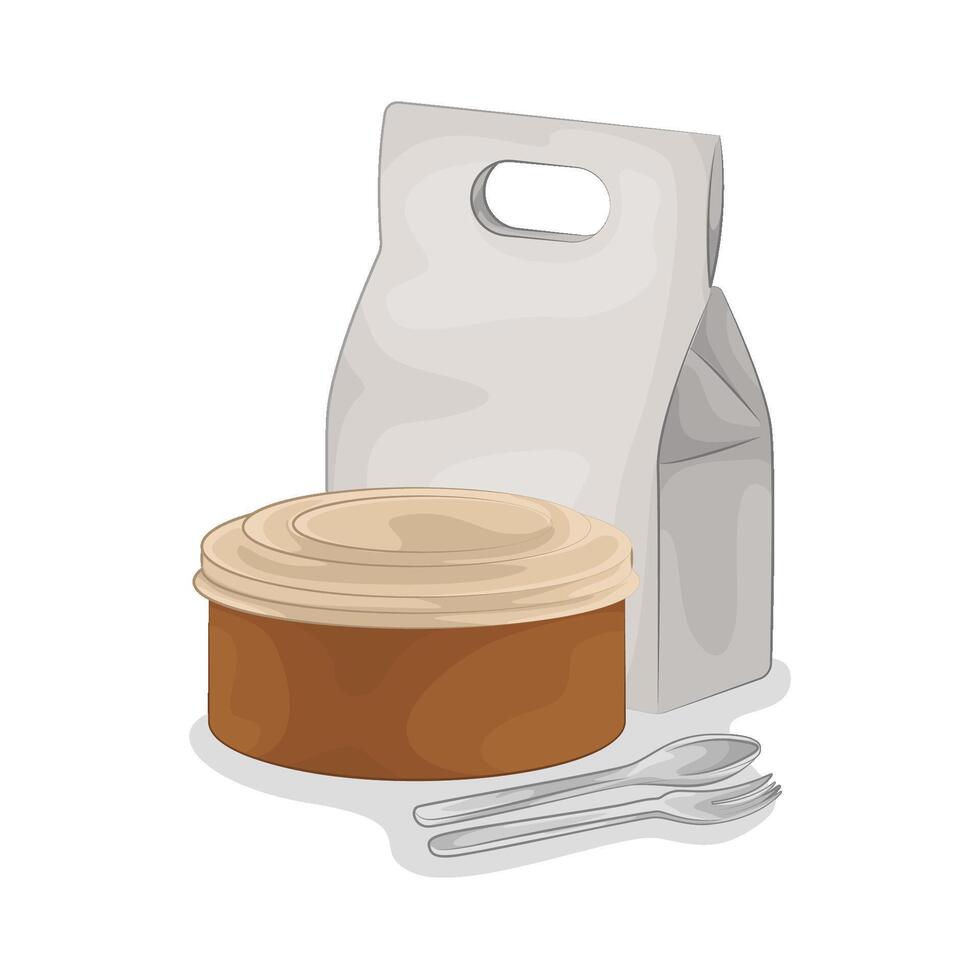 Modern Minimalist Lunch Box illustration vector