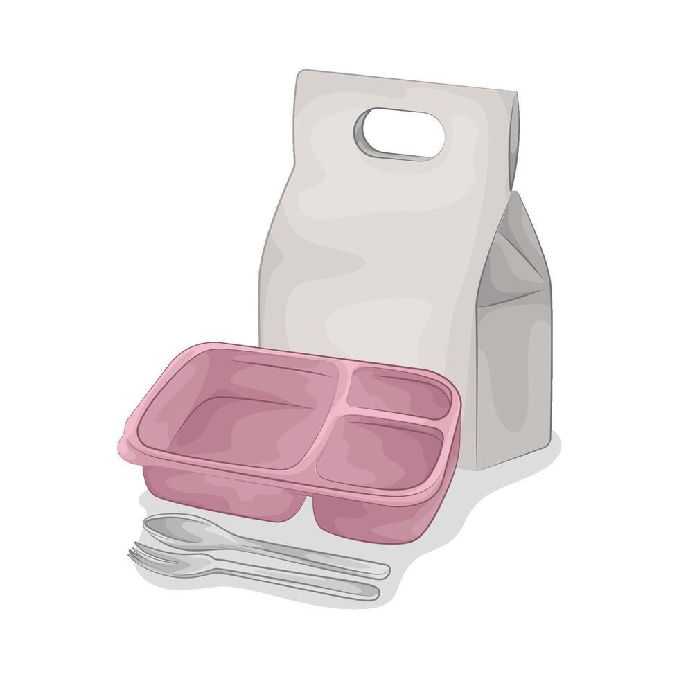 Lunch Box with Divider illustration vector