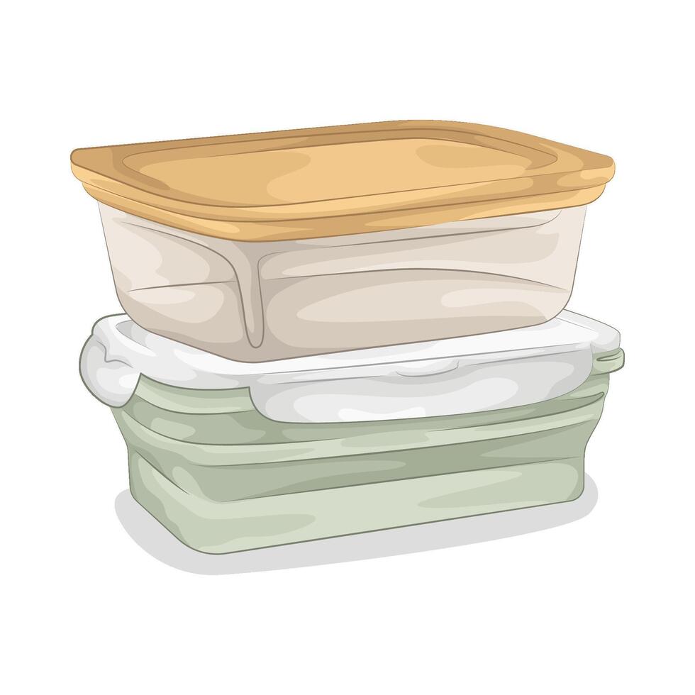 illustration of Food Containers Neatly Lined vector
