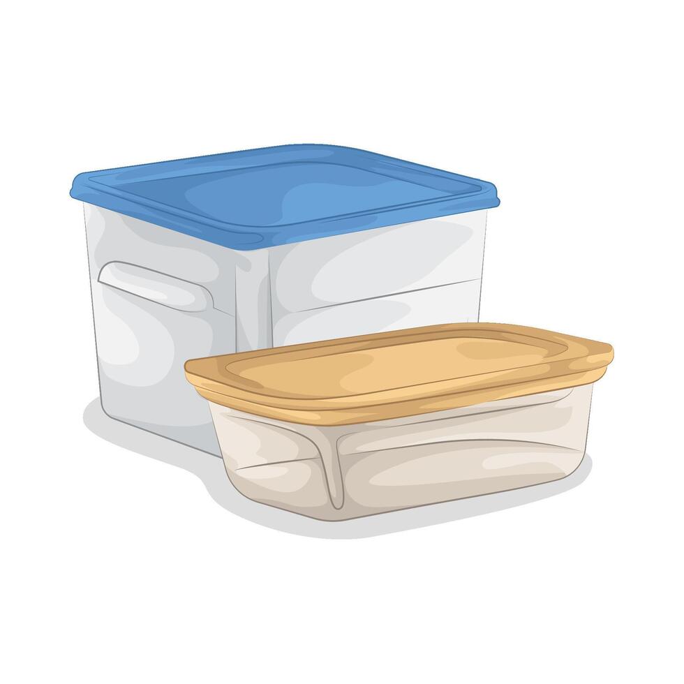 Food Containers with Lids illustration vector