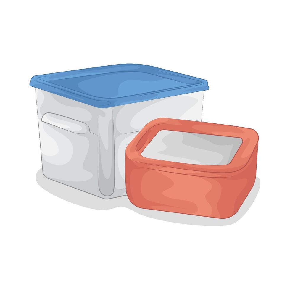 illustration of Food Containers with Lids vector