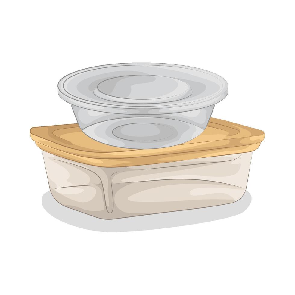 Food Containers with Lids vector