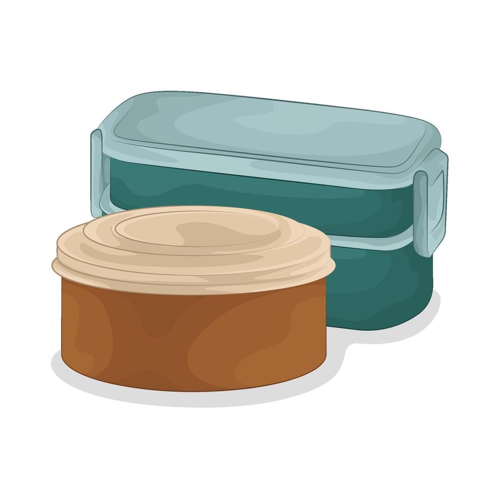Tightly Sealed Food Containers illustration vector