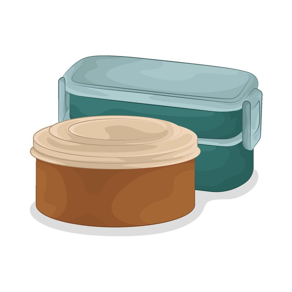 illustration of Tightly Sealed Food Containers vector