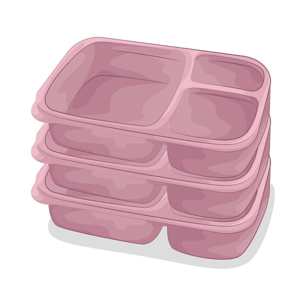 Neat Stack of Food Containers illustration vector