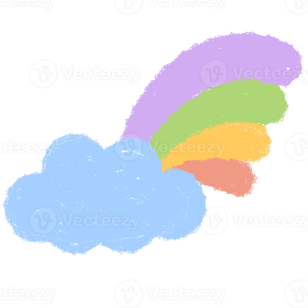 Cloud and rainbow png