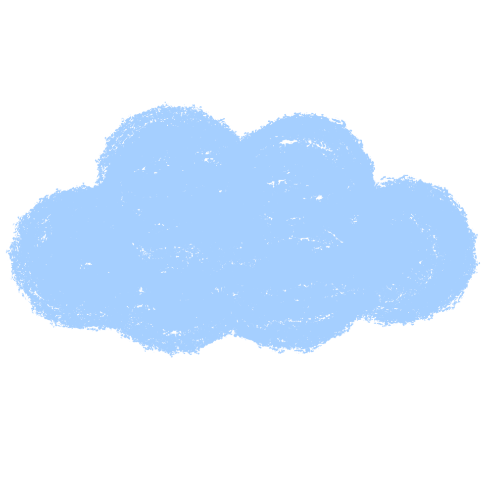 Crayon cute blue clouds png