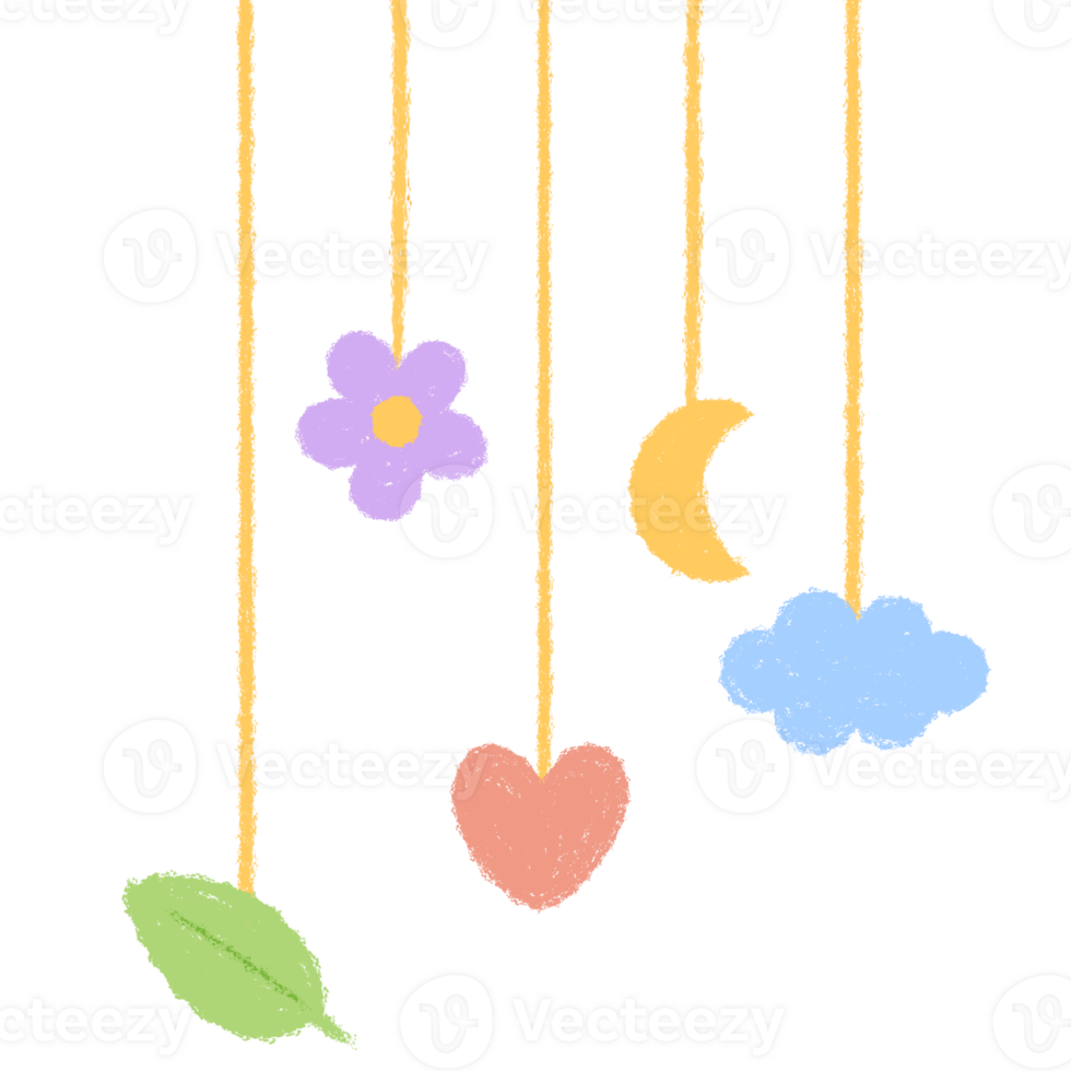 Crayon color hanger decoration png