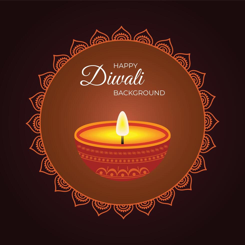 Elegant happy diwali decorative celebration colorful card design vector