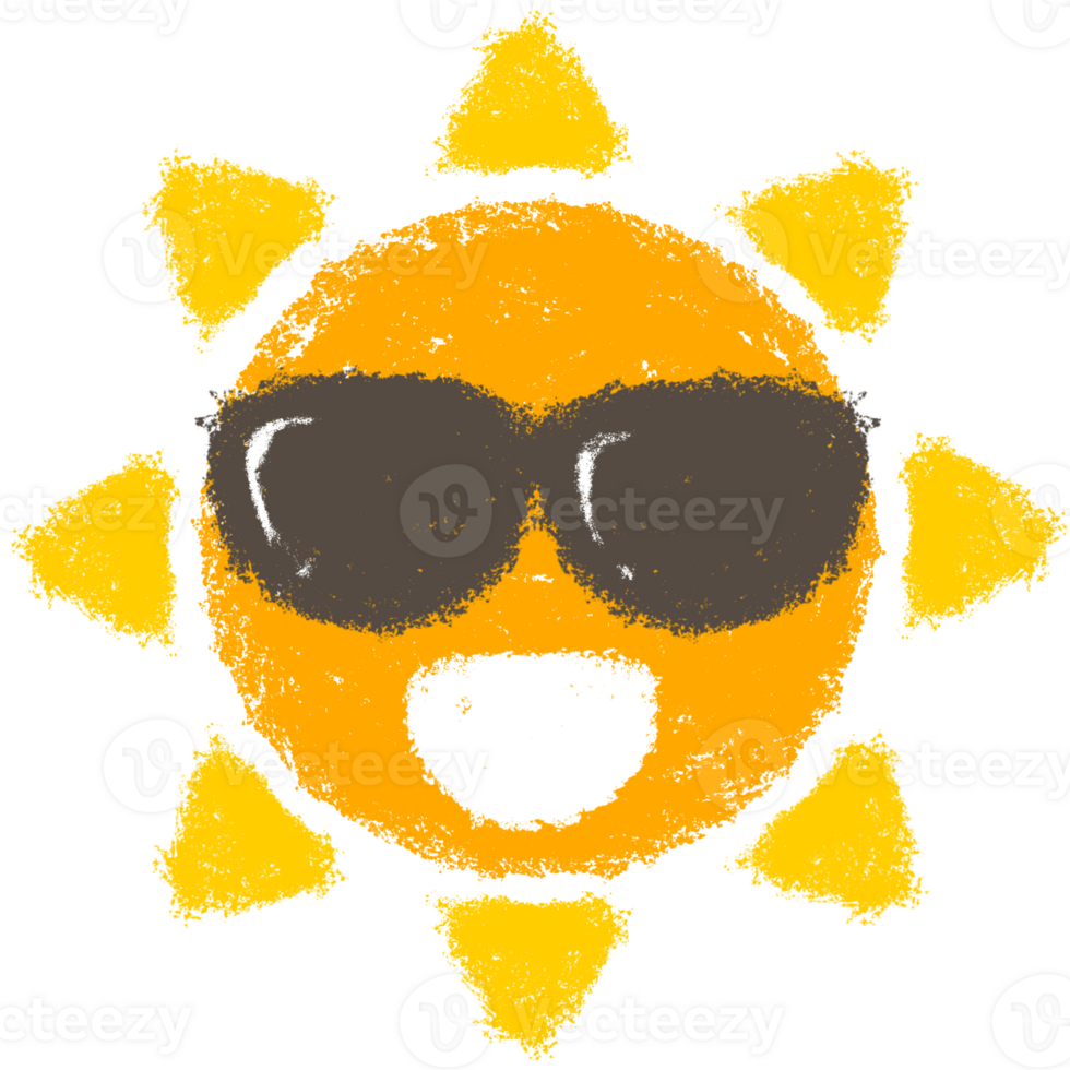 Happy sun crayon color png