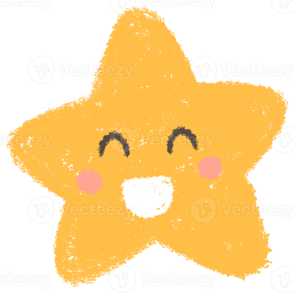 Happy crayon star png