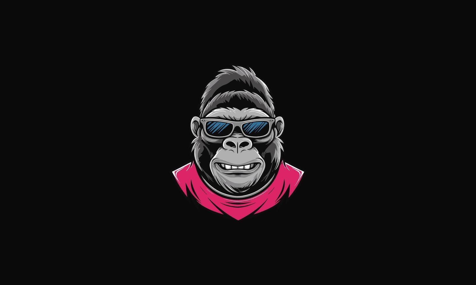 gorilla wearing sun glass mascot design vector