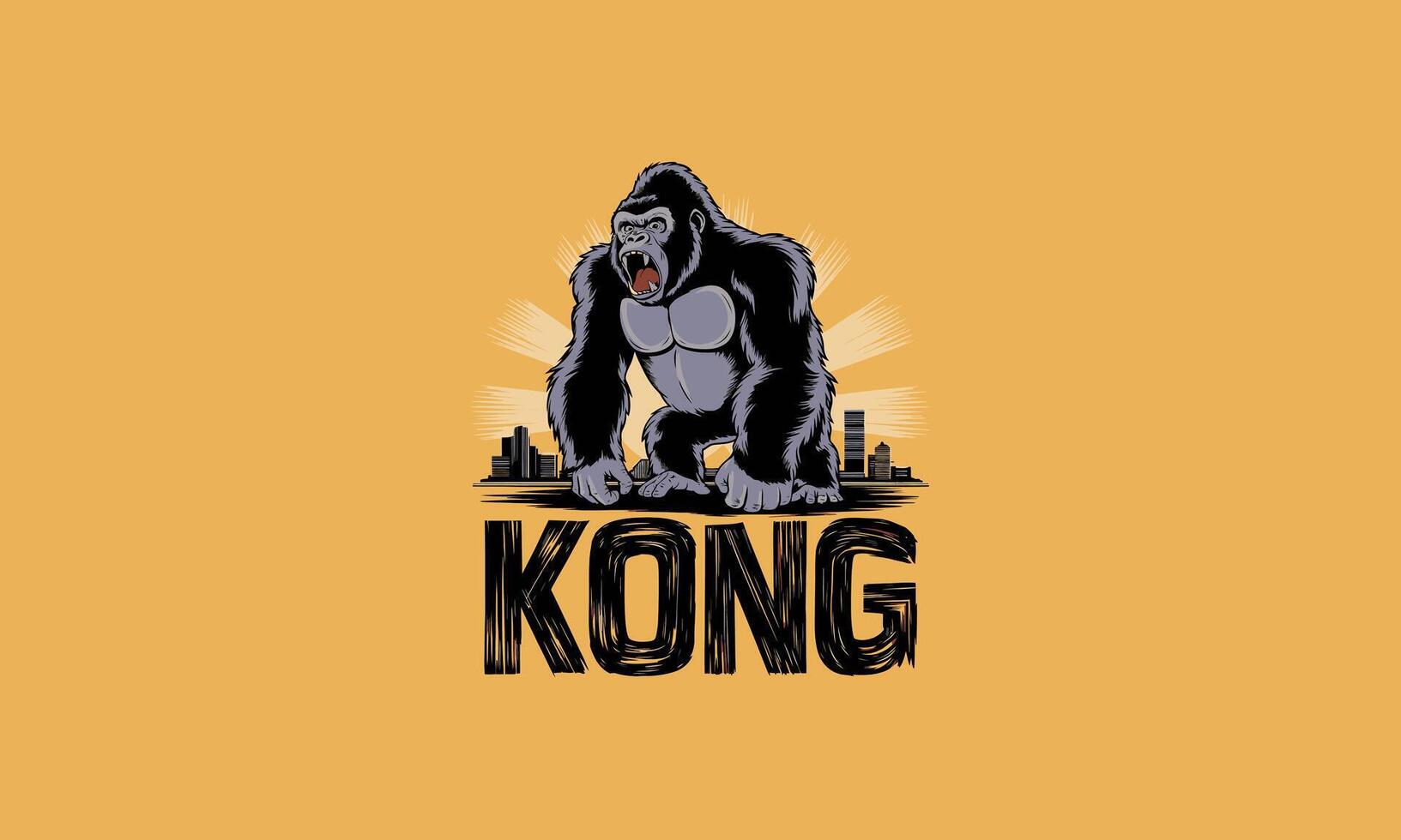 illustration of a kong roar mascot design vector