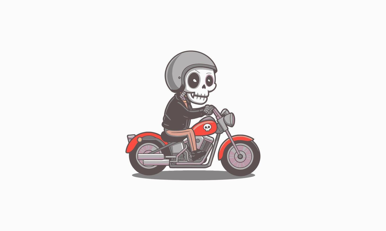 skeleton riding motorcycle mascot design vector