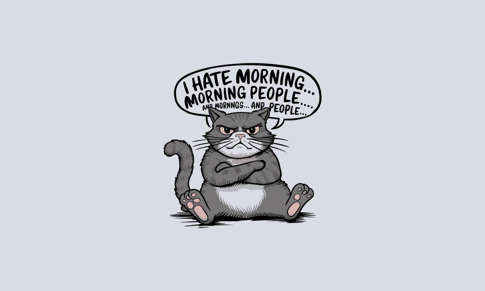 character big cat angry illustration flat design vector