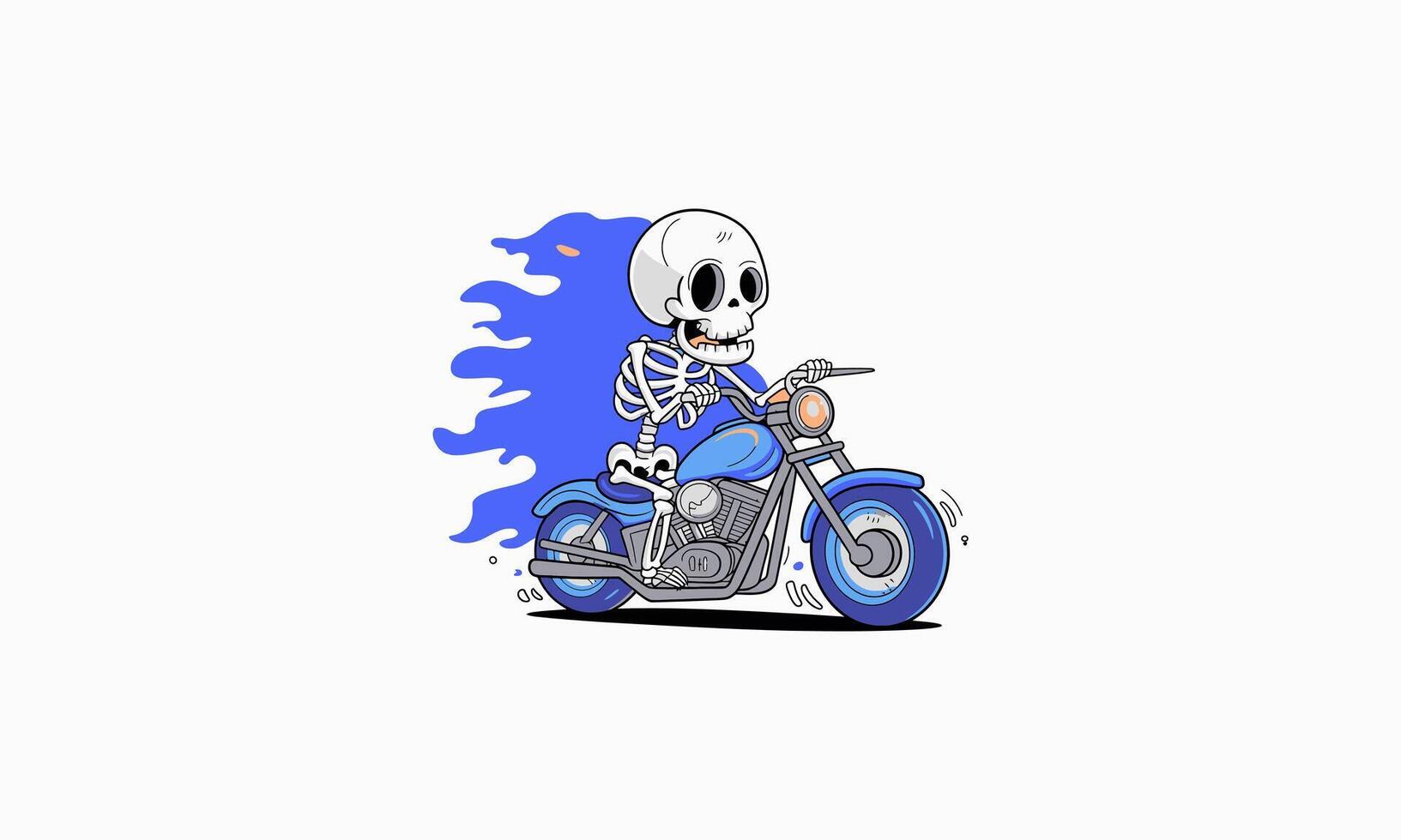 skeleton riding motorcycle mascot design vector