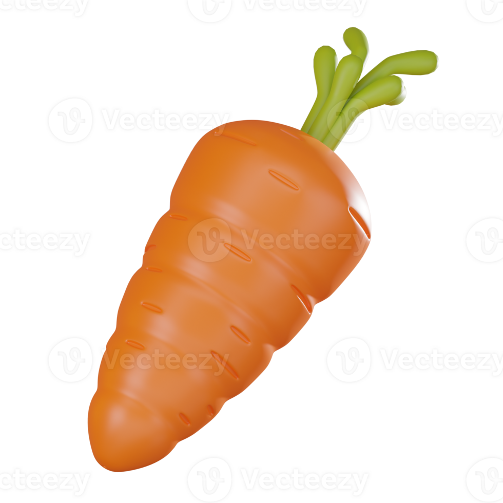 Fresh Carrot 3D Render, Vegetable Icon for Nutrition and Cooking png