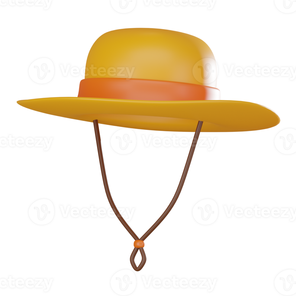 Farmer's Straw Hat 3D Illustration, Icon for Rural and Agricultural Projects png