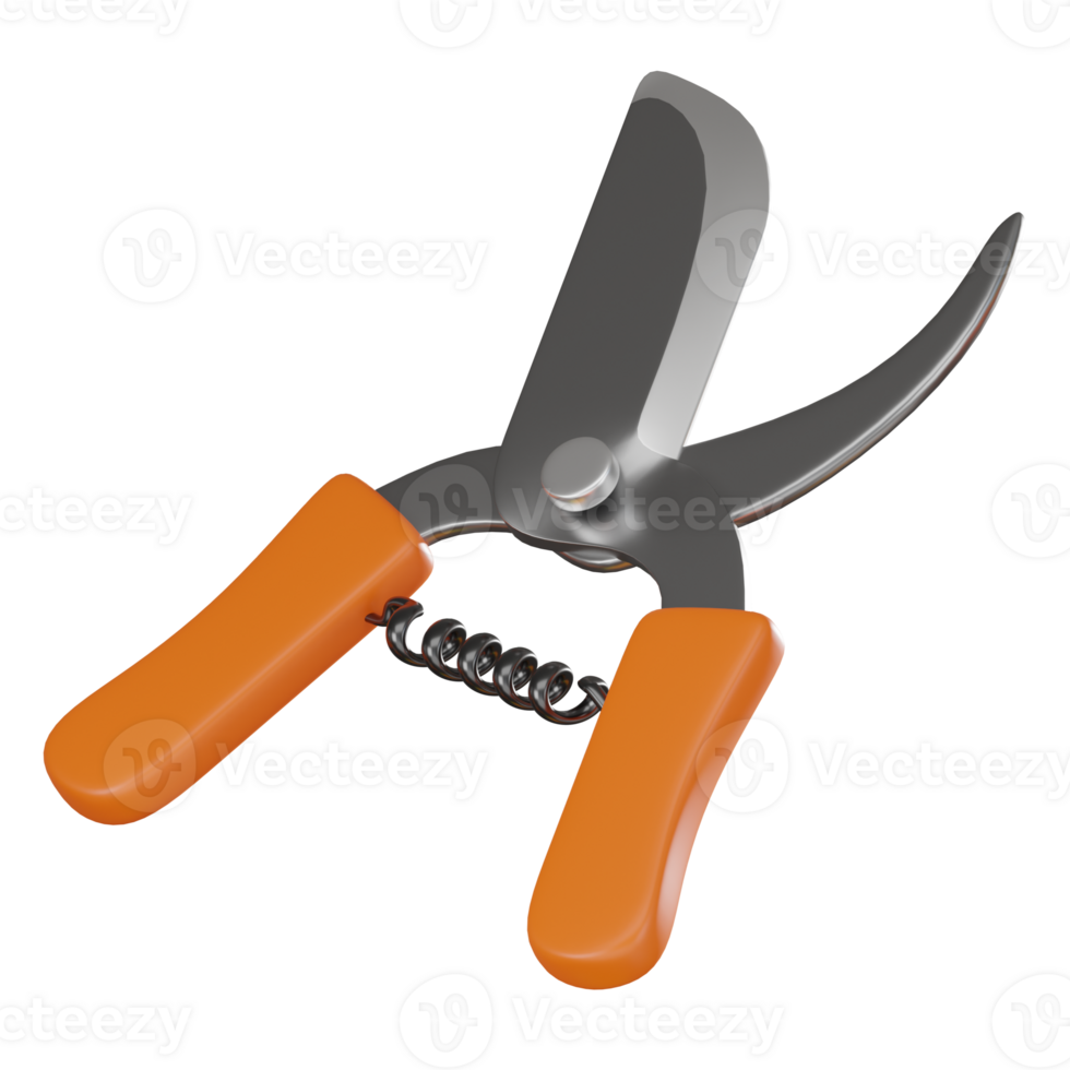 Garden Shears 3D Illustration, Essential Pruning Tool for Landscaping png