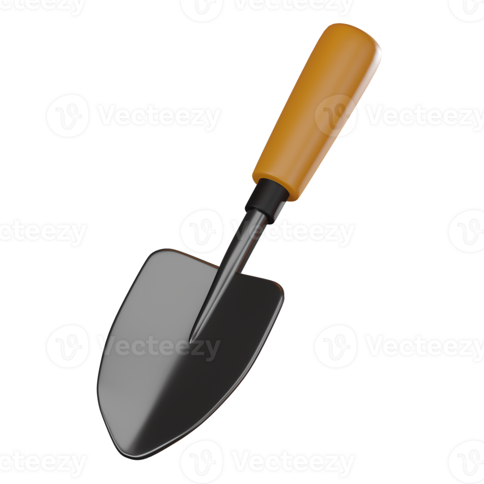 Garden Trowel 3D Illustration, Detailed Render for Gardening Projects png
