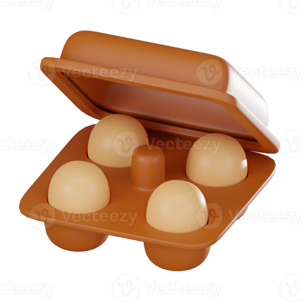 3D Egg Tray Illustration, Organic Farm Fresh Egg Packaging png